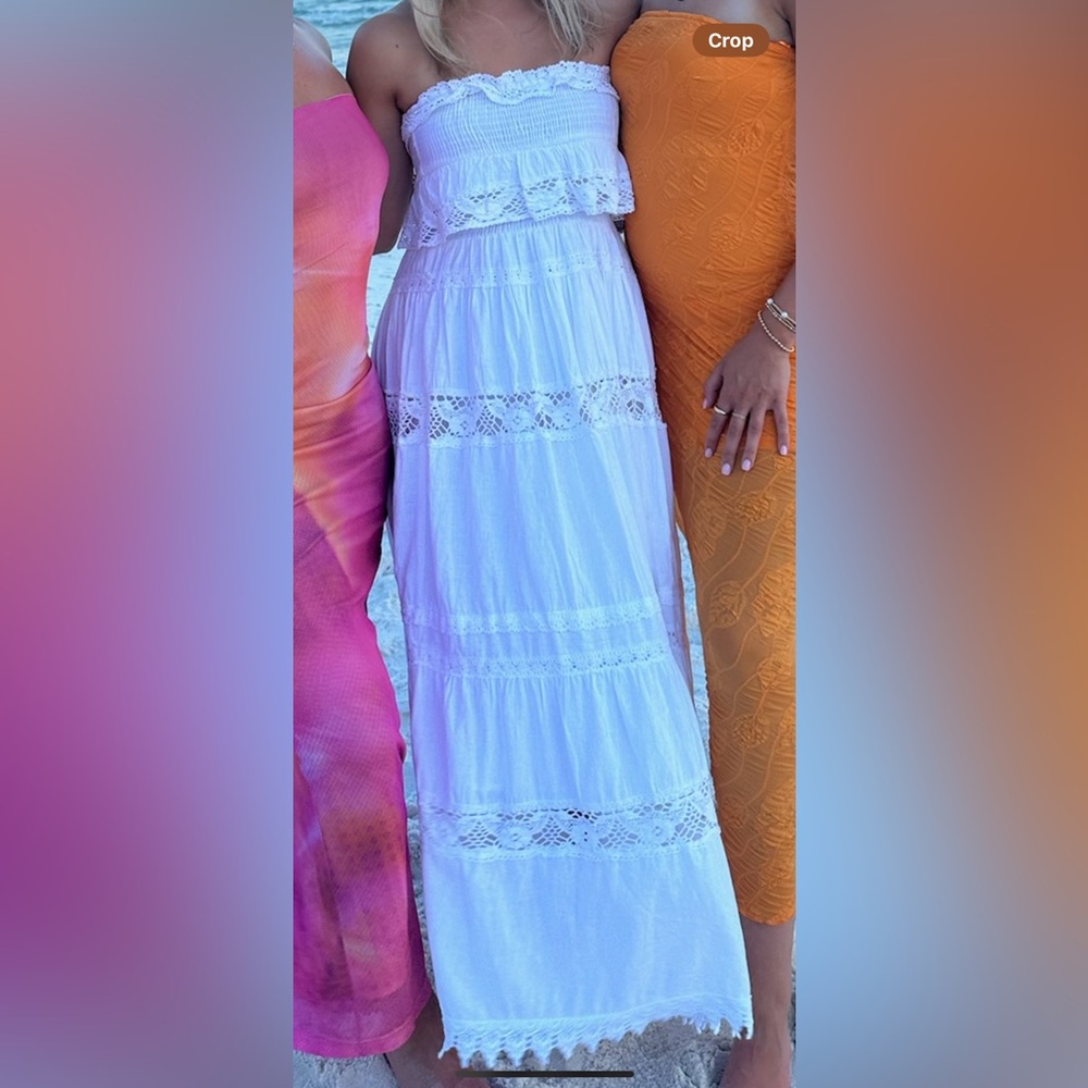 Place Nationale - White Strapless Maxi